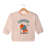 CREAM CHOOSE BEAR GOOD THINGS PRINTED SWEATSHIRT