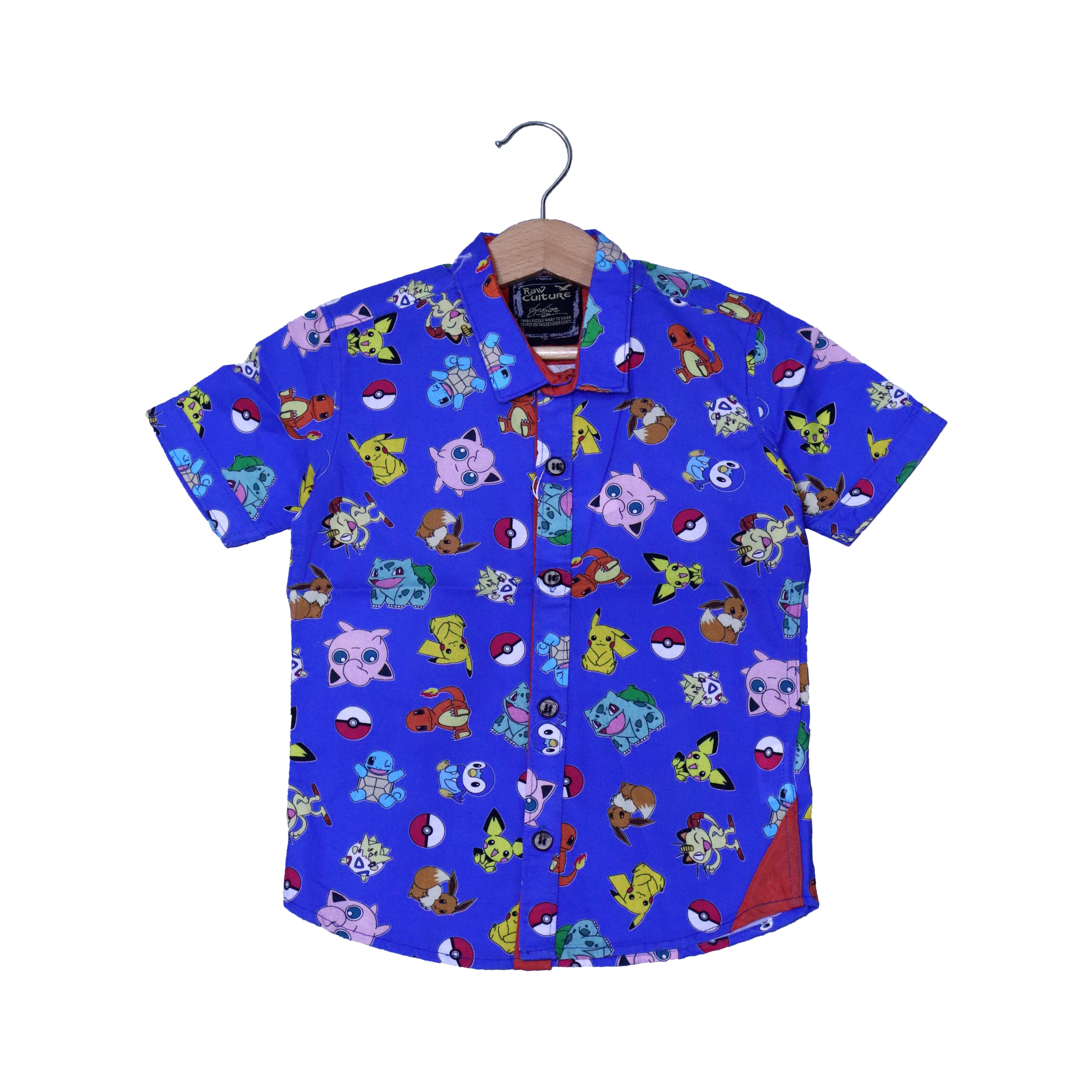 ROYAL BLUE CARTOONS PRINT HALF SLEEVES SHIRT FOR BOYS Secondary image