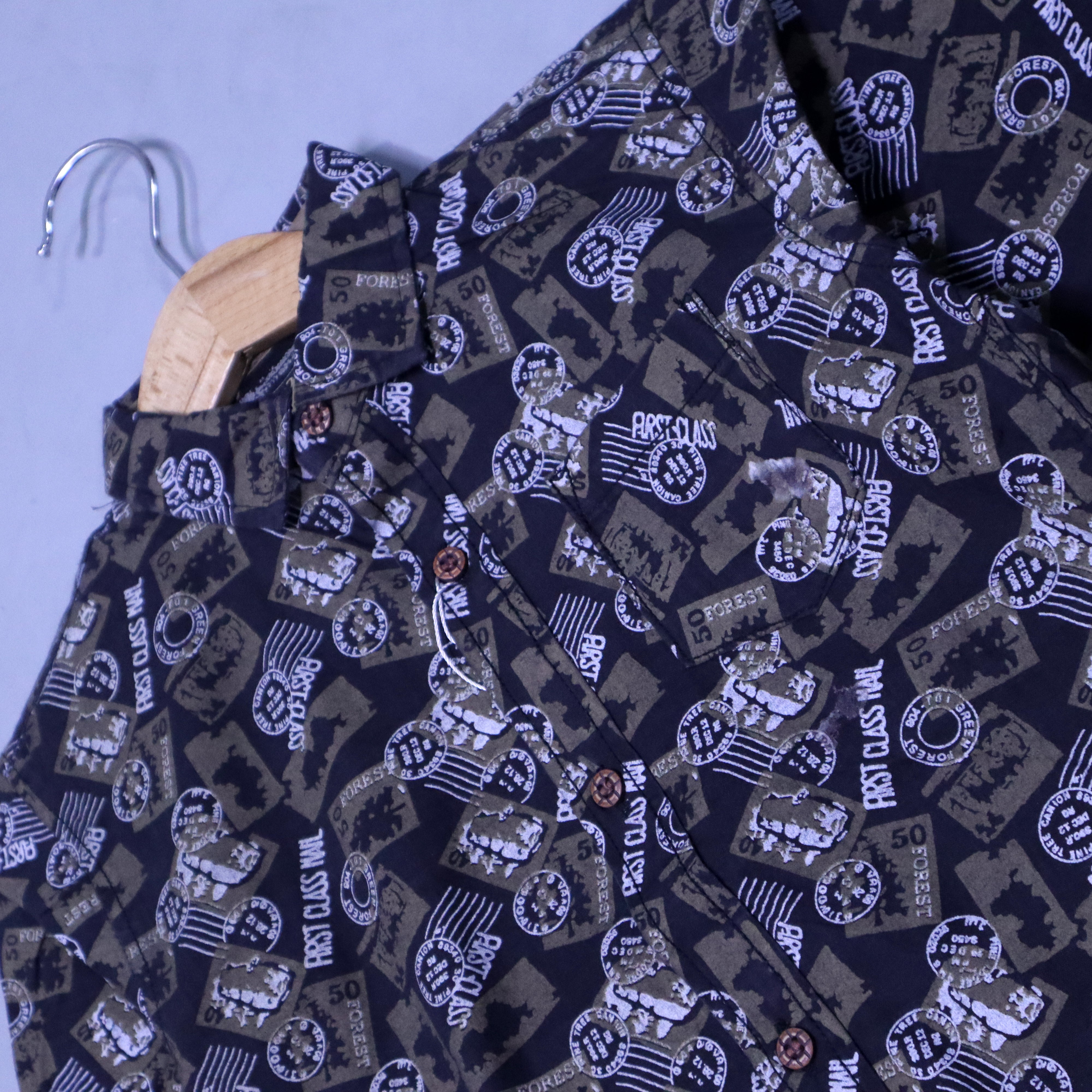 BLACK & GREEN FIRST CLASS PRINT FULL SLEEVES SHIRT FOR BOYS Secondary image