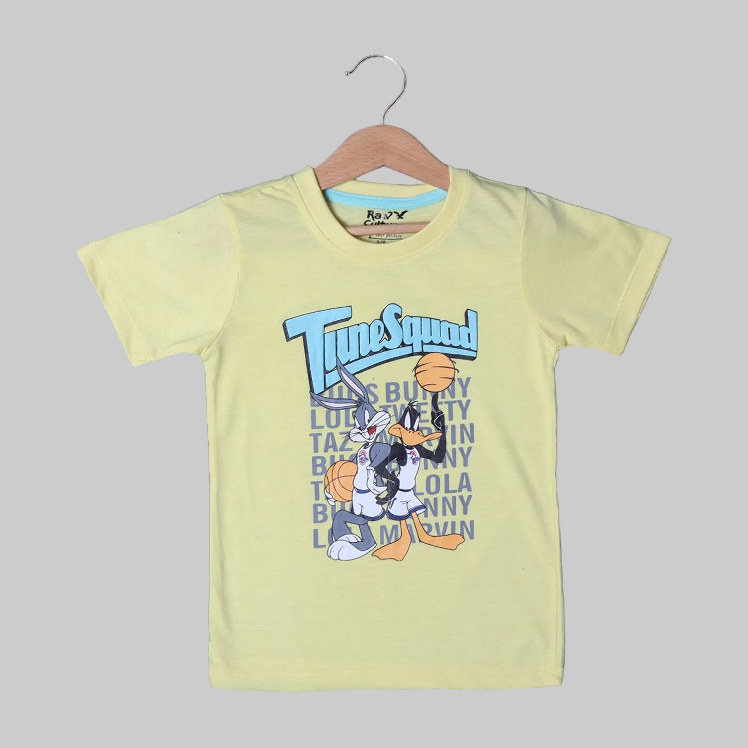 YELLOW TIME SQUAD PRINTED HALF SLEEVES T-SHIRT