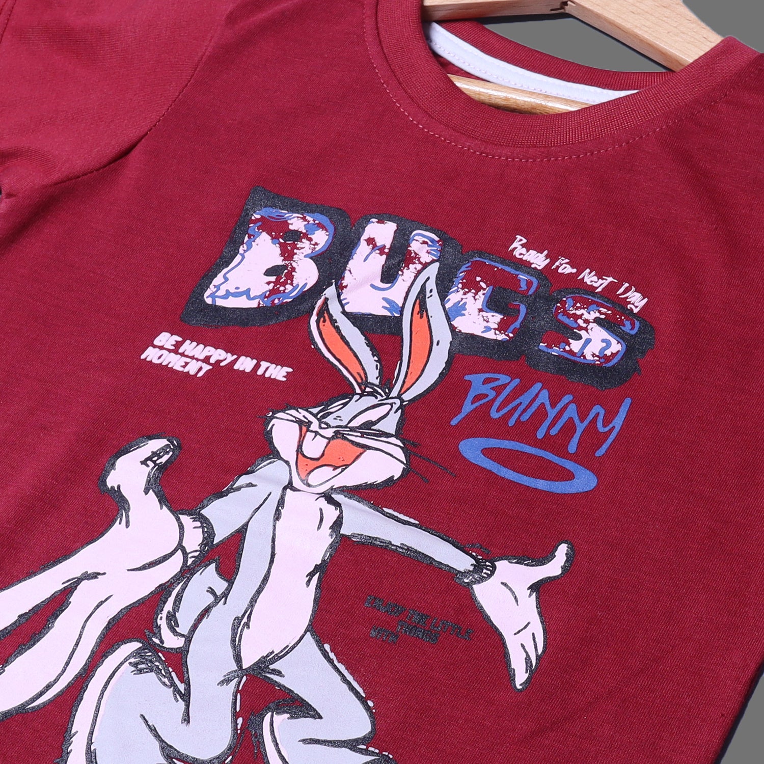 MAROON BUGS BUNNY PRINTED T-SHIRT FOR BOYS
