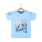 SKY BLUE BAT-MAN PRINTED HALF SLEEVES T-SHIRT