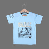 SKY BLUE BAT-MAN PRINTED HALF SLEEVES T-SHIRT