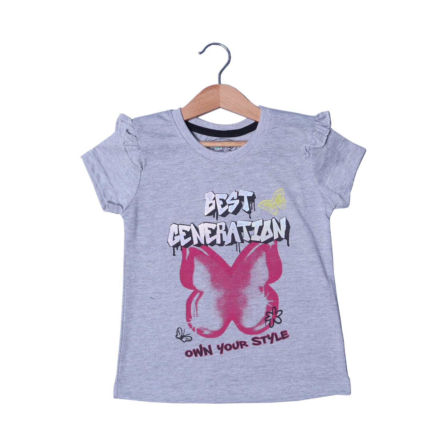 HAZEL GREY BEST GENERATION PRINTED T-SHIRT TOP FOR GIRLS Secondary image