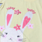 Load image into Gallery viewer, YELLOW COLD SHOULDER HONEY BUNNY PRINTED T-SHIRT TOP FOR GIRLS
