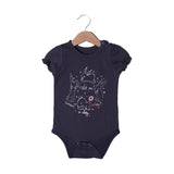 DARK GREY RABBIT CATCH ME HALF BODY HALF SLEEVES ROMPER