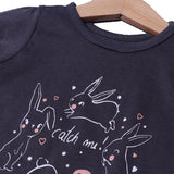 DARK GREY RABBIT CATCH ME HALF BODY HALF SLEEVES ROMPER