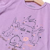 LIGHT PURPLE RABBIT CATCH ME HALF BODY HALF SLEEVES ROMPER