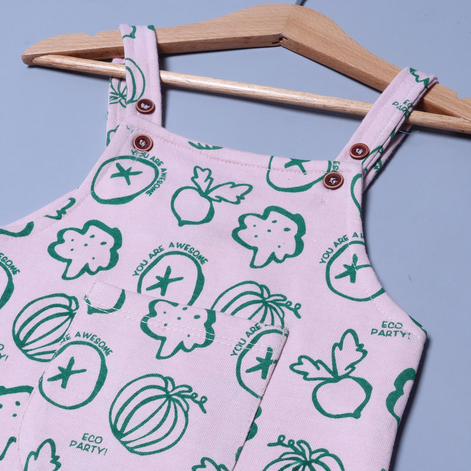 BABY PINK VEGETABLES PRINTED COTTON TERRY FABRIC DUNAGREE Secondary image