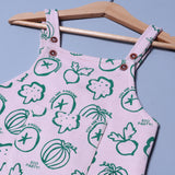 BABY PINK VEGETABLES PRINTED COTTON TERRY FABRIC DUNAGREE