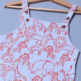 ASH BLUE ANIMALS PRINTED COTTON TERRY FABRIC DUNAGREE