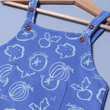AZURE BLUE VEGETABLES PRINTED COTTON TERRY FABRIC DUNAGREE