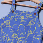 AZURE BLUE ANIMALS PRINTED COTTON TERRY FABRIC DUNAGREE