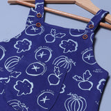 NAVY BLUE VEGETABLES PRINTED COTTON TERRY FABRIC DUNAGREE