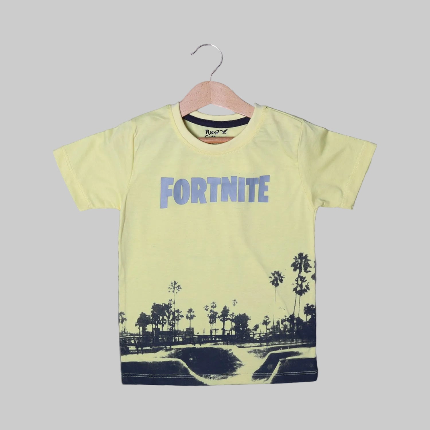 YELLOW FORTNITE PRINTED HALF SLEEVES T-SHIRT Secondary image