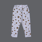 GREY WITH GREEN POLKA DOT WITH POCKET RIBBED FABRIC PAJAMA TROUSER
