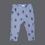 GREY SEA LION FACE PRINT RIBBED FABRIC PAJAMA TROUSER