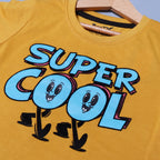 MUSTARD SUPER COOL PRINTED HALF SLEEVES T-SHIRT