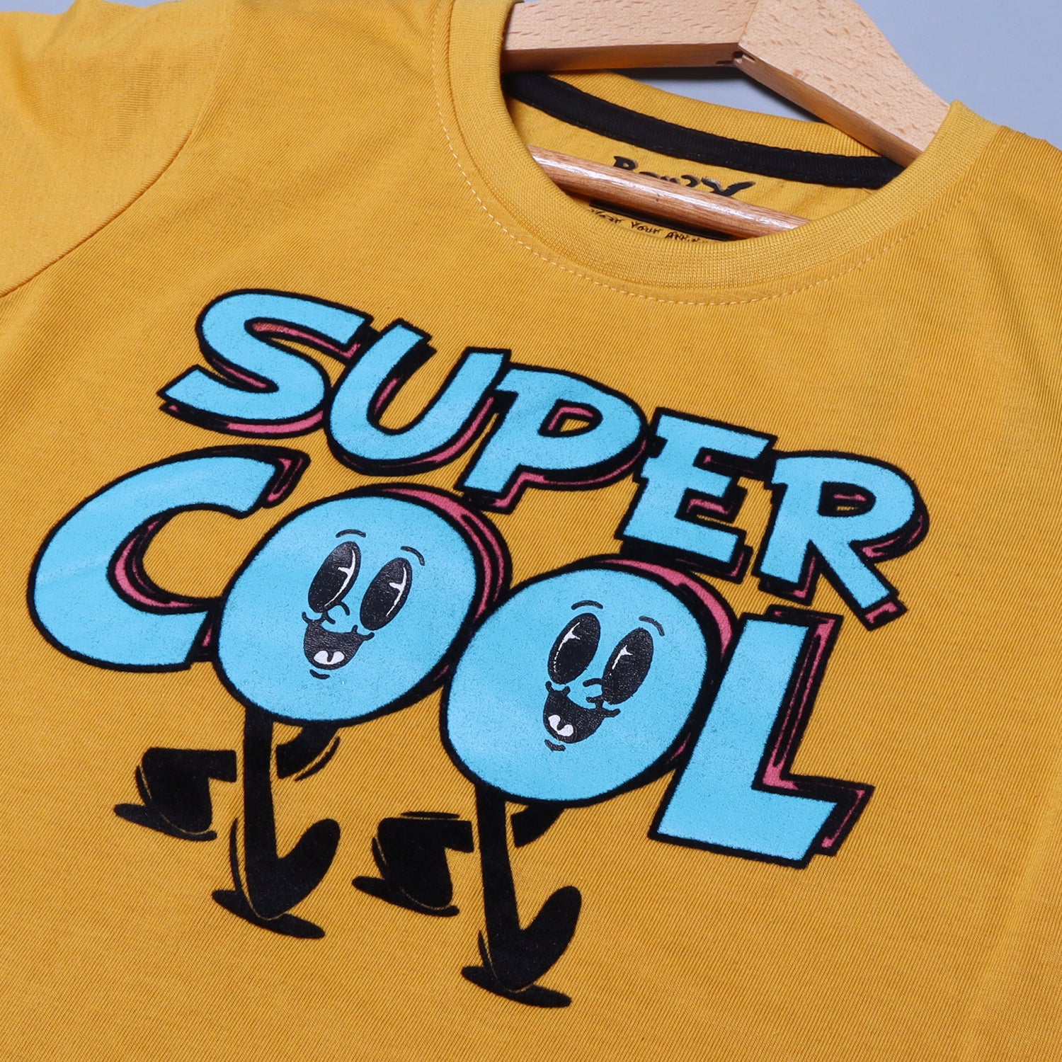 MUSTARD SUPER COOL PRINTED HALF SLEEVES T-SHIRT