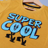 MUSTARD SUPER COOL PRINTED HALF SLEEVES T-SHIRT