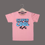 PINK SUPER COOL PRINTED HALF SLEEVES T-SHIRT