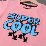 PINK SUPER COOL PRINTED HALF SLEEVES T-SHIRT