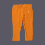 MUSTARD PLAIN WITH BACK POCKET RIBBED FABRIC PAJAMA TROUSER