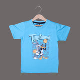 BLUE TIME SQUAD PRINTED HALF SLEEVES T-SHIRT