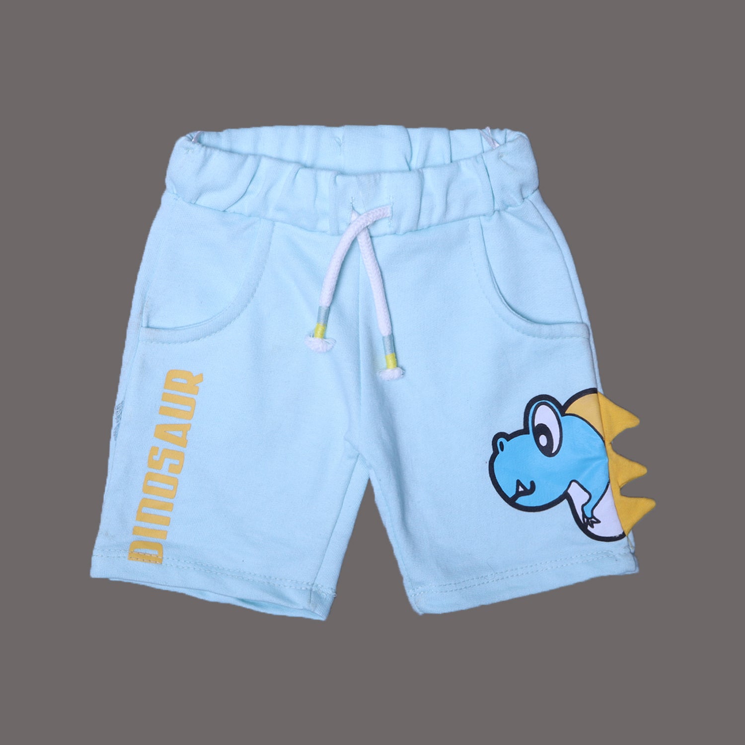 SKY BLUE DINOSAUR PRINTED SHORTS FOR SUMMERS Main image