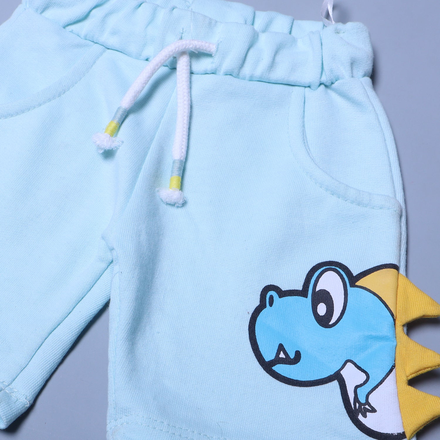 SKY BLUE DINOSAUR PRINTED SHORTS FOR SUMMERS Secondary image