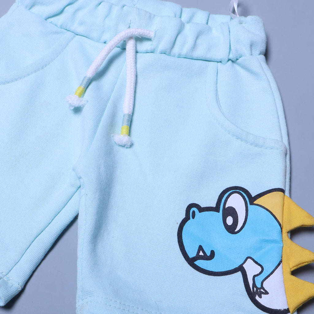 SKY BLUE DINOSAUR PRINTED SHORTS FOR SUMMERS