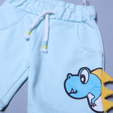 SKY BLUE DINOSAUR PRINTED SHORTS FOR SUMMERS