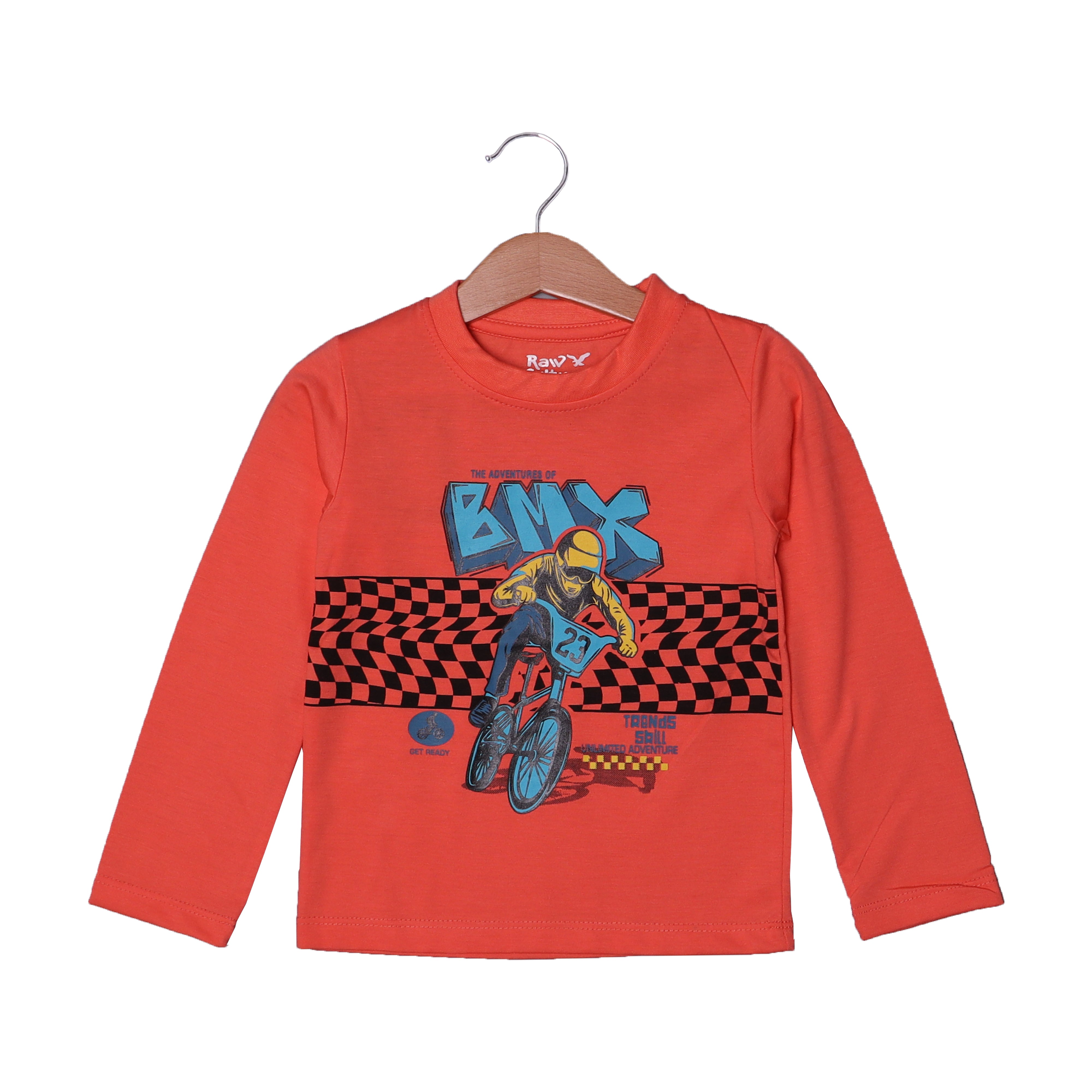 ORANGE BMX BIKE PRINTED FULL SLEEVES T-SHIRT Secondary image