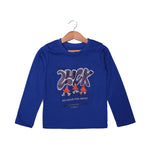 Load image into Gallery viewer, ROYAL BLUE LUCK PRINTED FULL SLEEVES T-SHIRT
