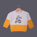 GREY & YELLOW ENJOY THE FREEDOM PRINTED SWEATSHIRT FOR BOYS