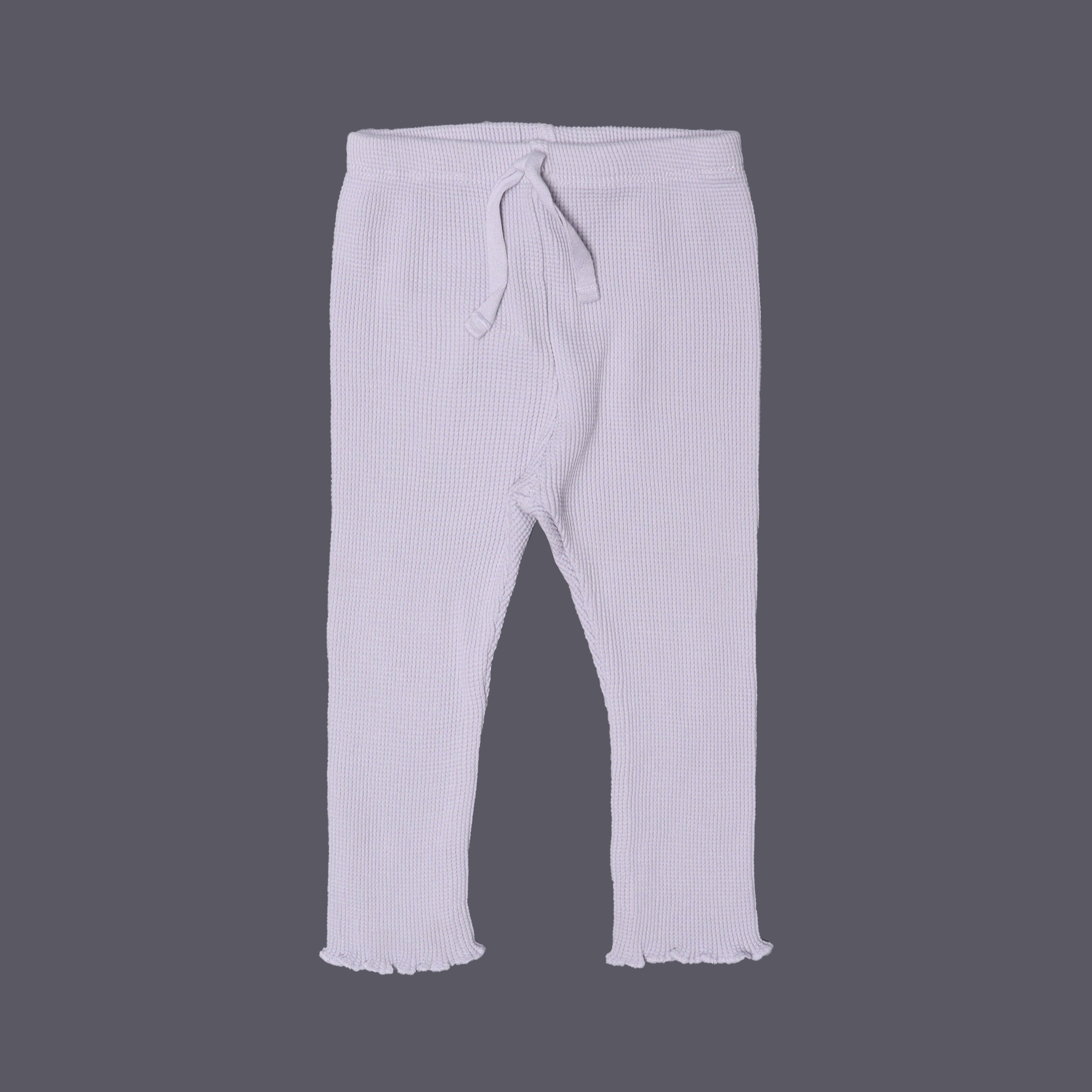 LIGHT BLUE WITH KNOT BOTTOM FRIL THERMAL FABRIC PLAIN PAJAMA TROUSER