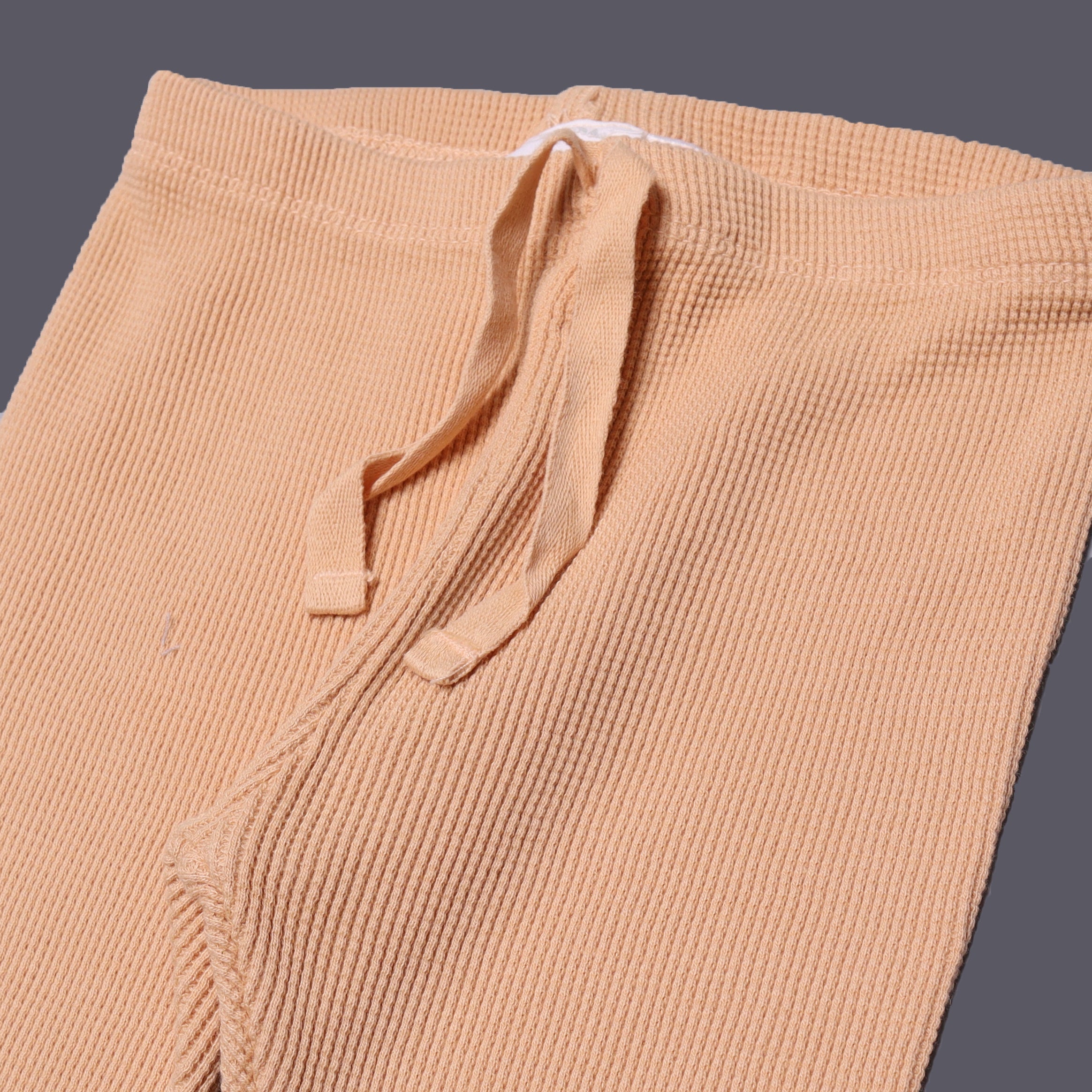 FAWN WITH KNOT BOTTOM FRIL THERMAL FABRIC PLAIN PAJAMA TROUSER Secondary image