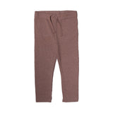 BROWN RIBBED FABRIC WITH KNOT PLAIN PAJAMA TROUSER