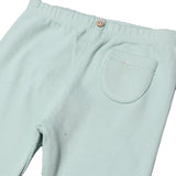 SEA GREEN PLAIN RIBBED FABRIC BOTTOM FRIL PAJAMA TROUSER