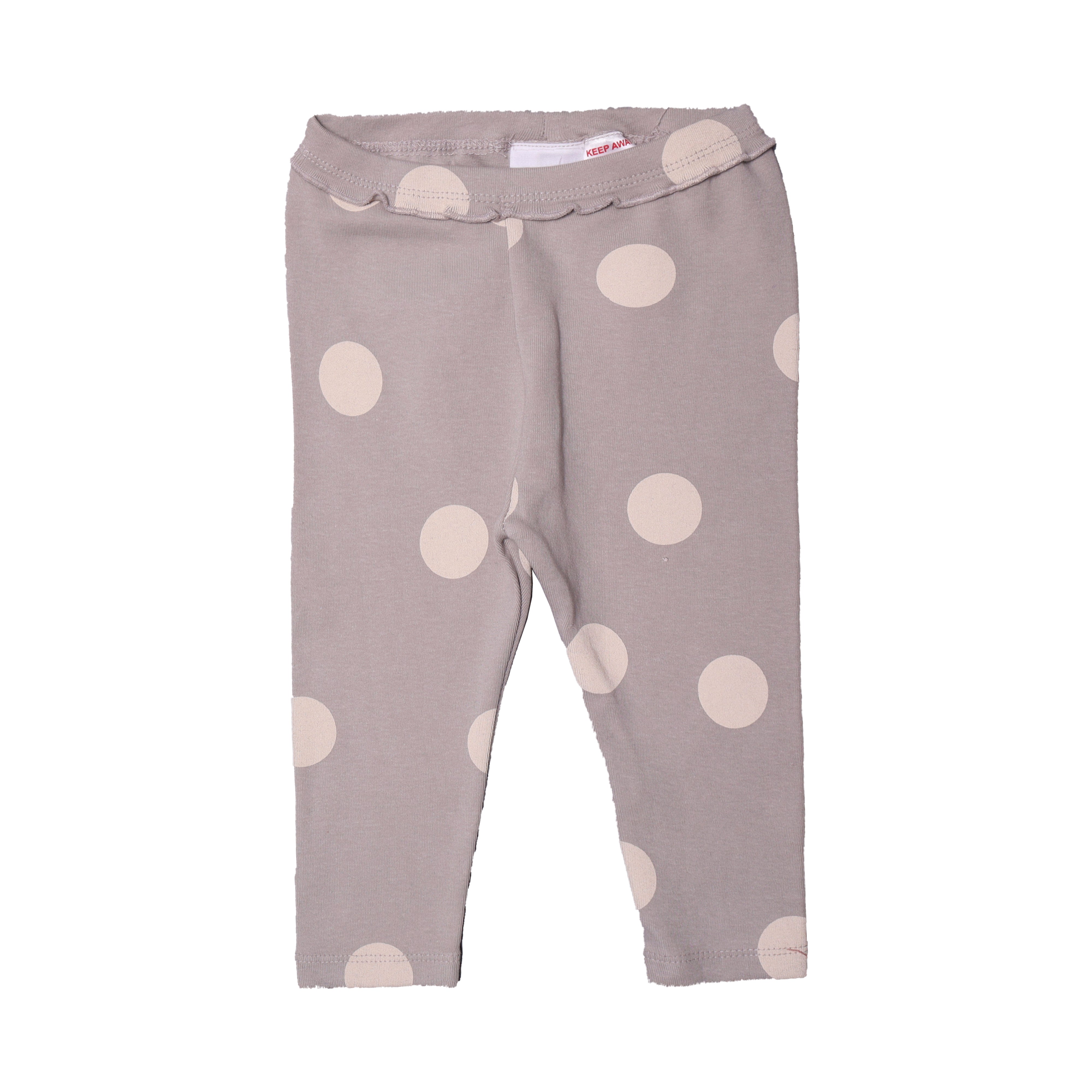 GREY BIG POLKA DOTS HEAVY RIBBED FABRIC PAJAMA FOR GIRLS Main image