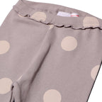 GREY BIG POLKA DOTS HEAVY RIBBED FABRIC PAJAMA FOR GIRLS