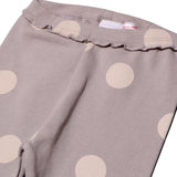 GREY BIG POLKA DOTS HEAVY RIBBED FABRIC PAJAMA FOR GIRLS