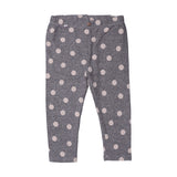 GREY POLKA DOTS PRINTED RIBBED FABRIC PAJAMA FOR GIRLS