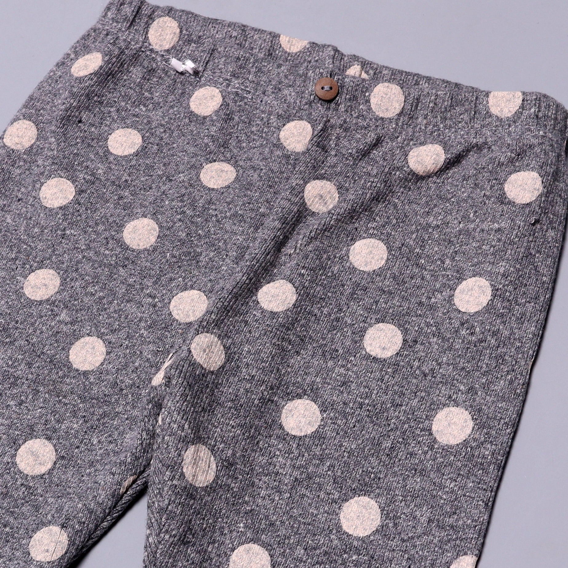 GREY POLKA DOTS PRINTED RIBBED FABRIC PAJAMA FOR GIRLS Secondary image