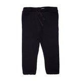BLACK WITH KNOT BOTTOM FRIL THERMAL FABRIC PLAIN PAJAMA TROUSER