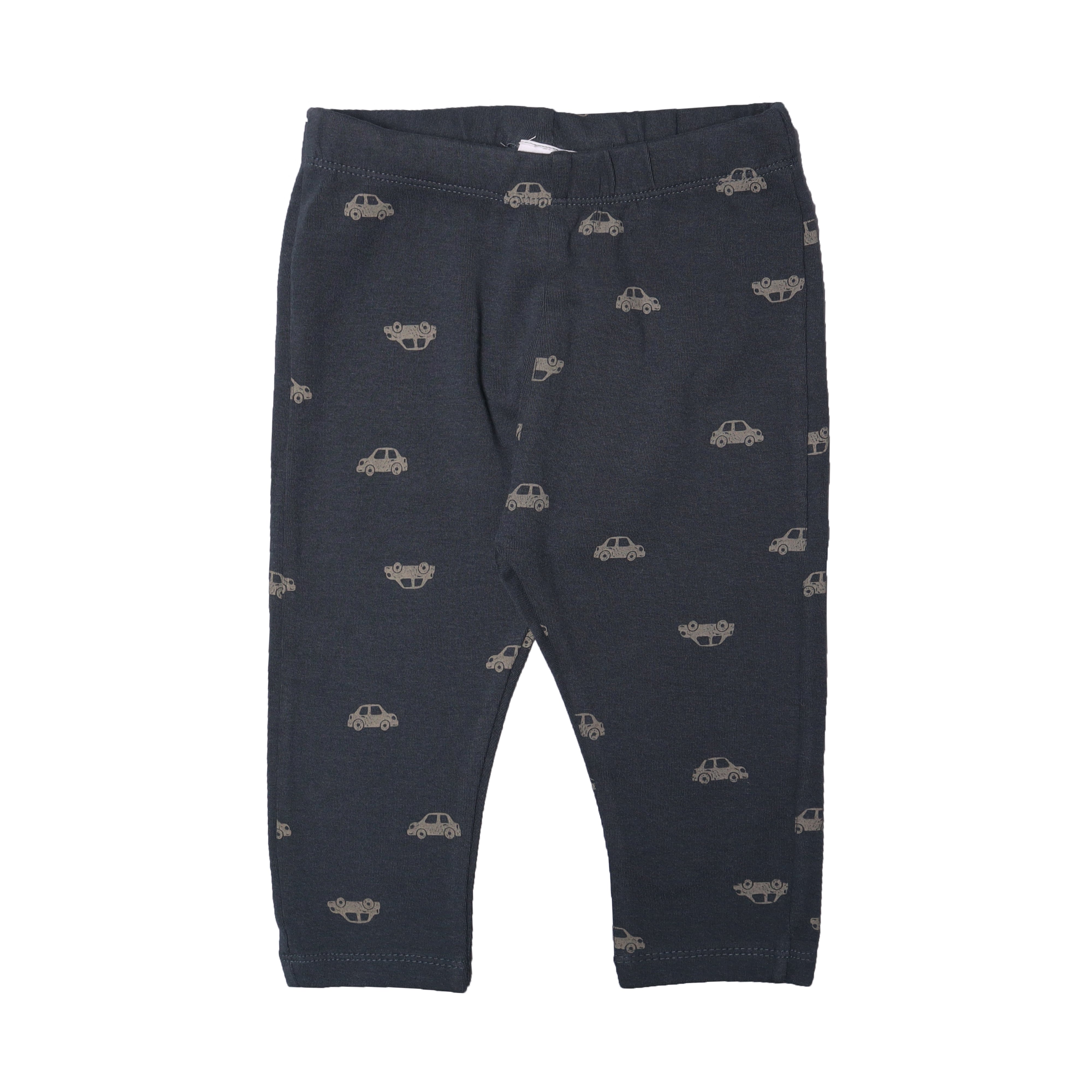 DARK GREEN HEAVY RIBBED FABRIC CAR PRINTED PAJAMA / TROUSER Main image