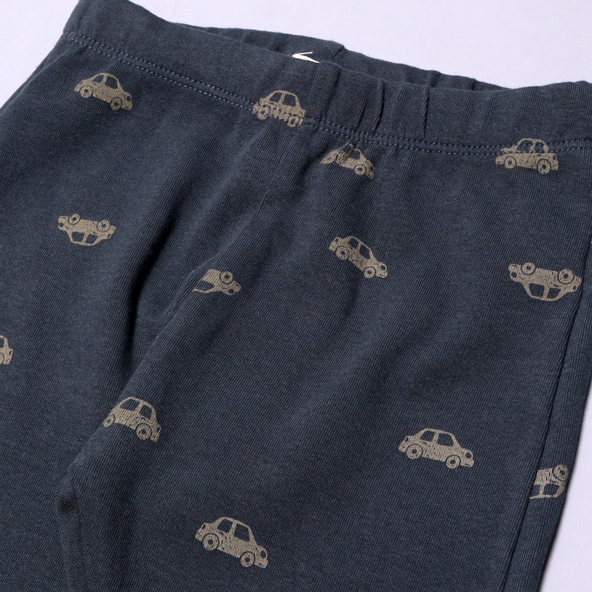 DARK GREEN HEAVY RIBBED FABRIC CAR PRINTED PAJAMA / TROUSER Secondary image