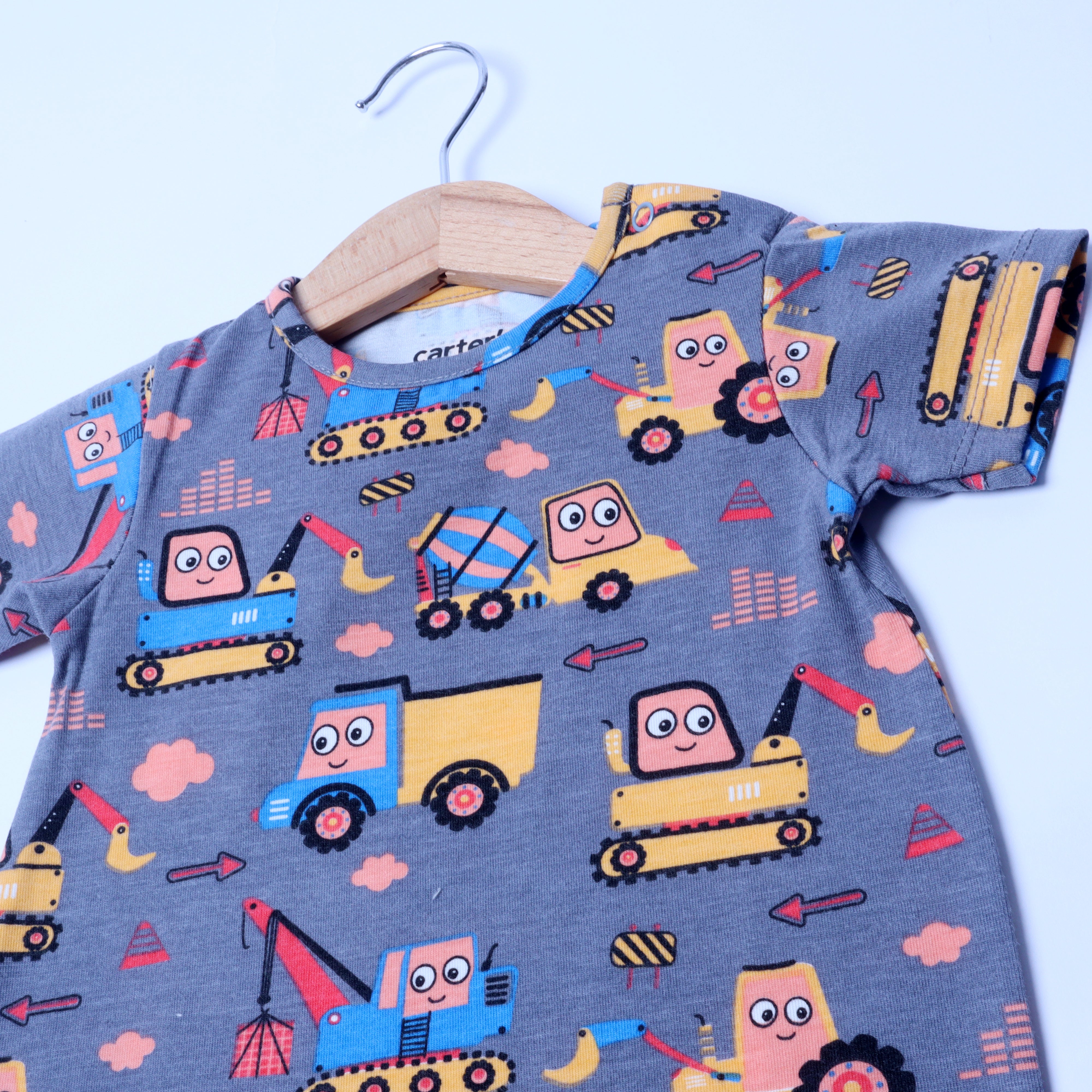 DARK GREY SAILEROAD PRINT HALF BODY ROMPER Secondary image