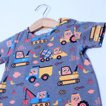 Load image into Gallery viewer, DARK GREY SAILEROAD PRINT HALF BODY ROMPER

