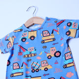 BLUE SAILEROAD PRINT HALF BODY ROMPER